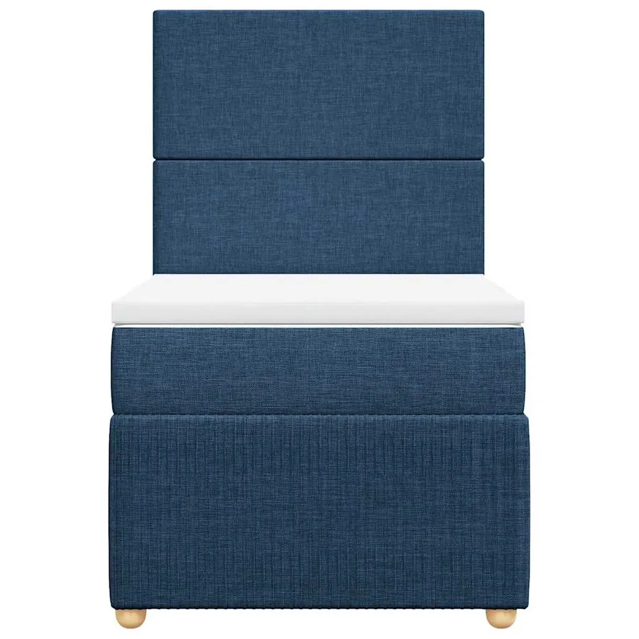 Sommier à lattes de lit avec matelas Bleu 100x200 cm Tissu - 6