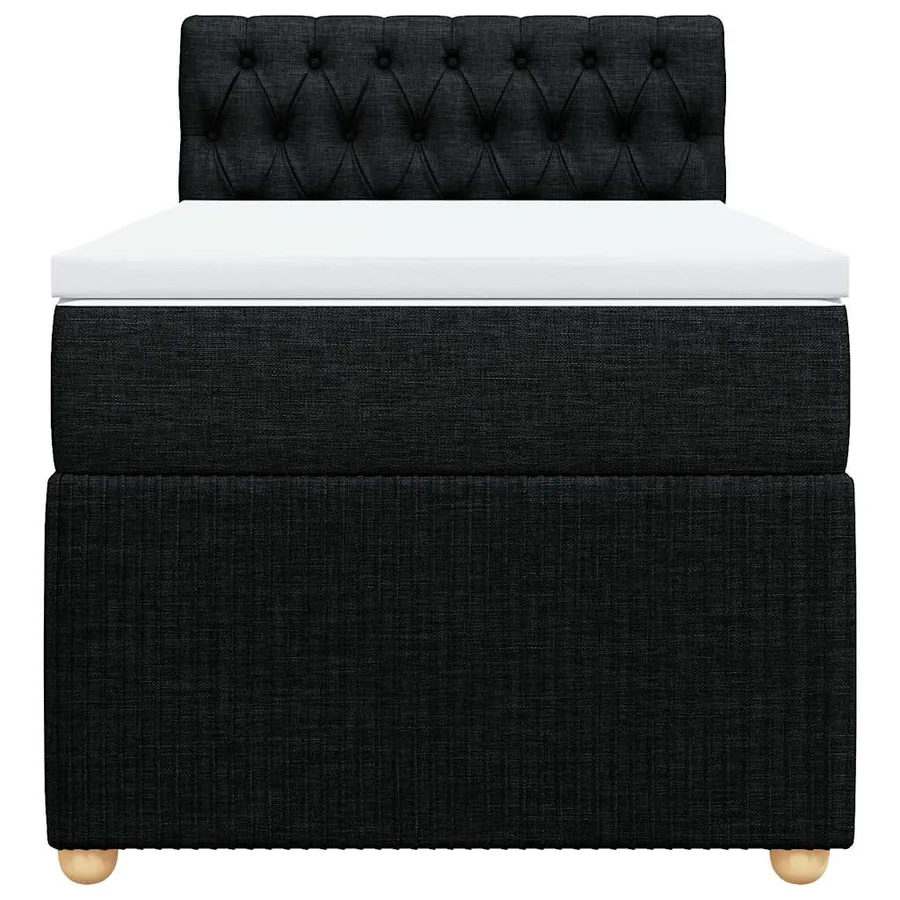 Sommier à lattes de lit avec matelas Noir 100x200 cm Tissu - 6