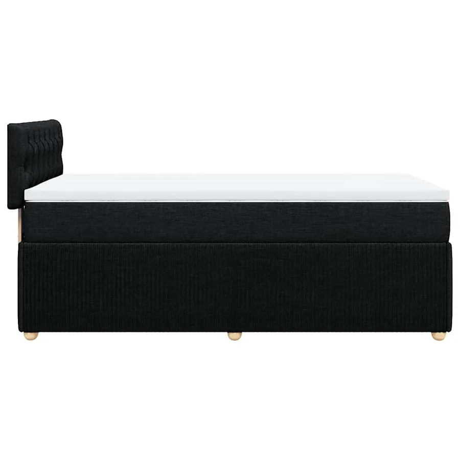 Sommier à lattes de lit avec matelas Noir 100x200 cm Tissu - 7