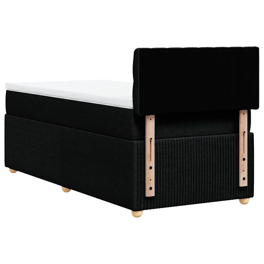 Sommier à lattes de lit avec matelas Noir 100x200 cm Tissu - 8