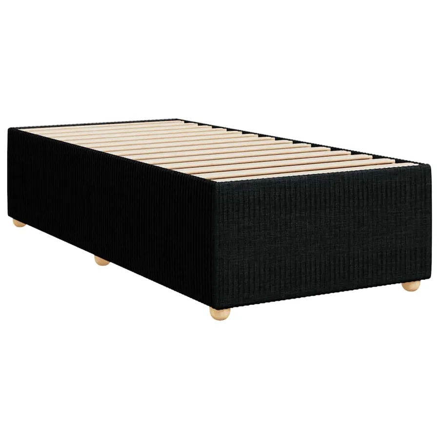 Sommier à lattes de lit avec matelas Noir 100x200 cm Tissu - 9