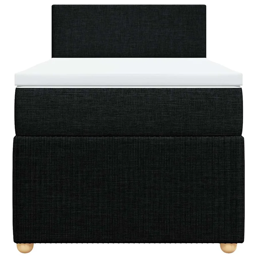 Sommier à lattes de lit avec matelas Noir 90x200 cm Tissu - 6