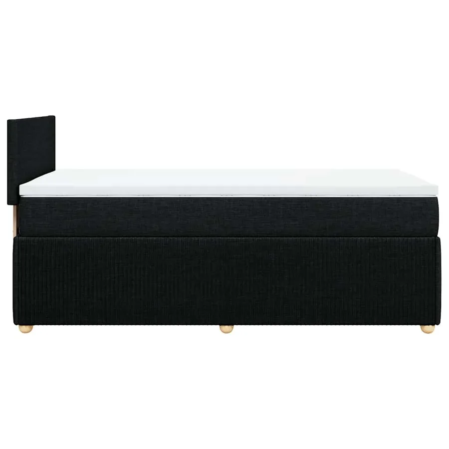 Sommier à lattes de lit avec matelas Noir 90x200 cm Tissu - 7
