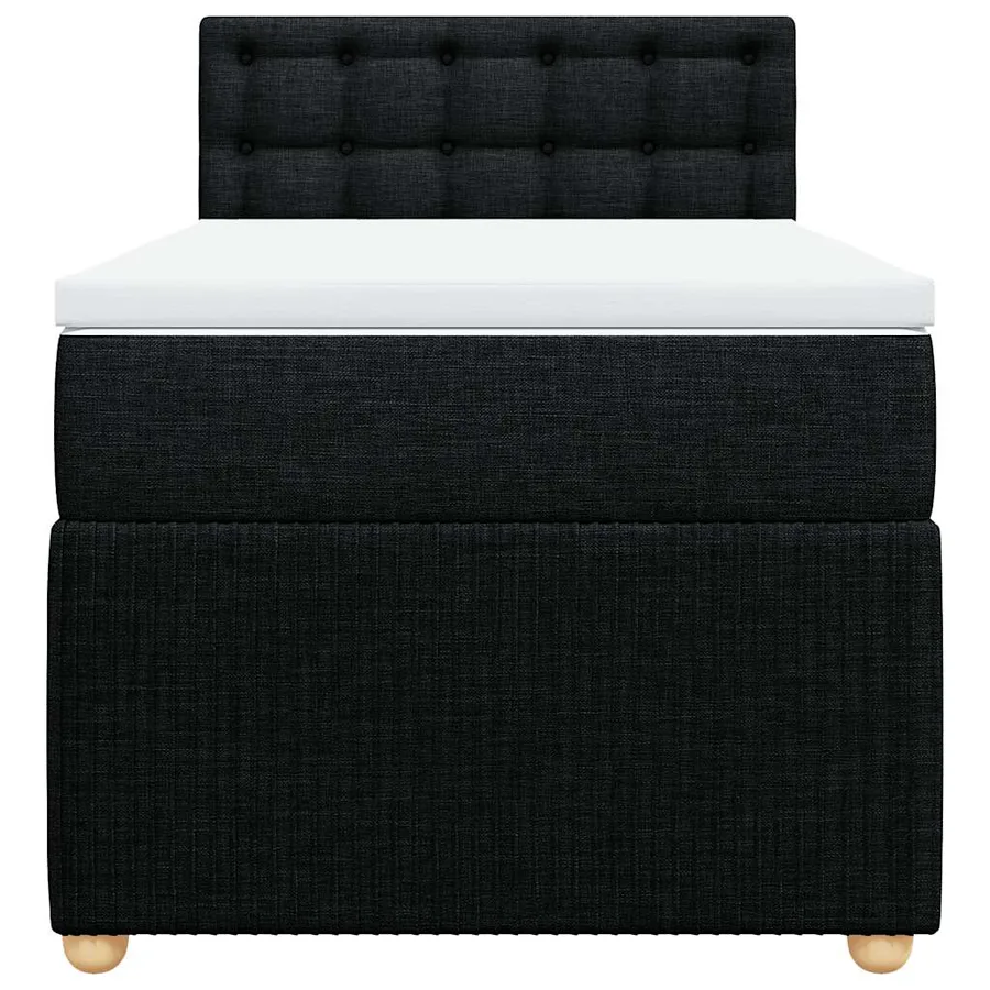 Sommier à lattes de lit avec matelas Noir 90x200 cm Tissu - 6