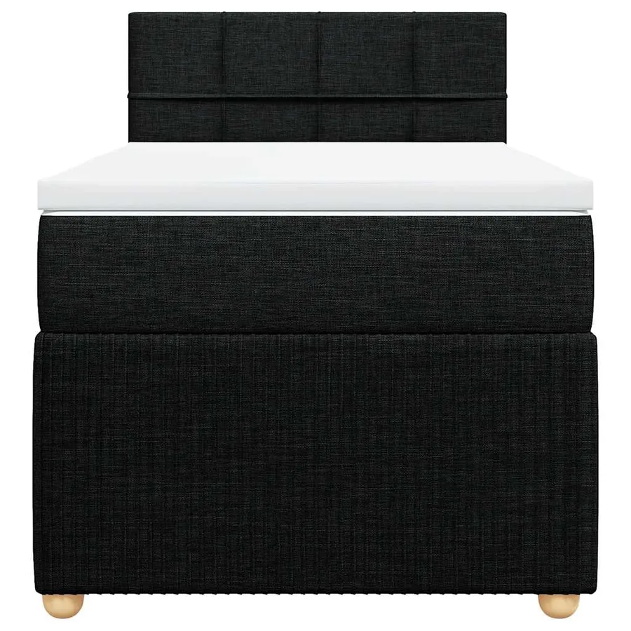 Sommier à lattes de lit avec matelas Noir 90x200 cm Tissu - 6