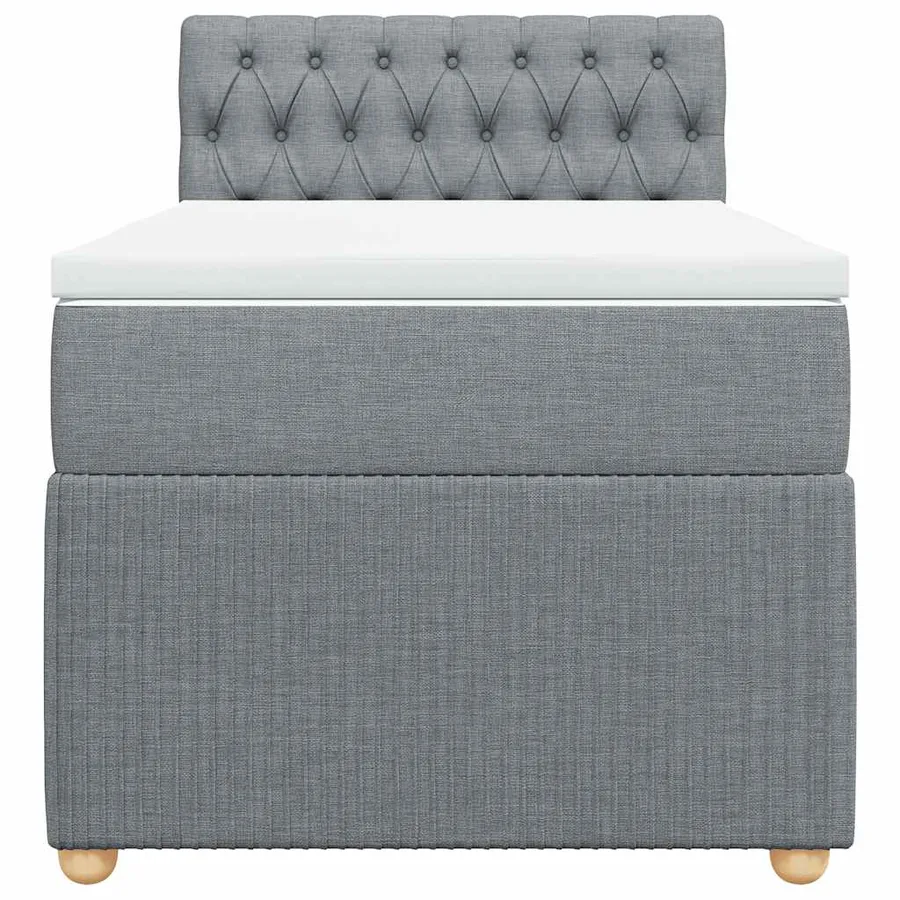 Sommier à lattes de lit avec matelas Gris clair 100x200cm Tissu - 6
