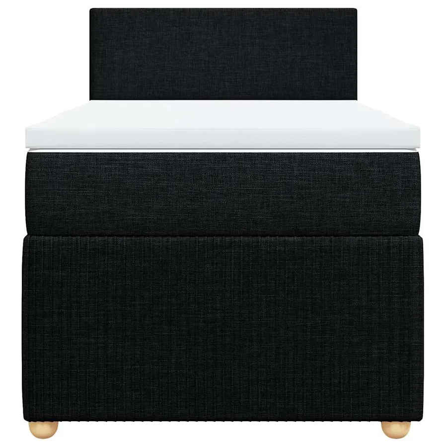 Sommier à lattes de lit avec matelas Noir 100x200 cm Tissu - 6