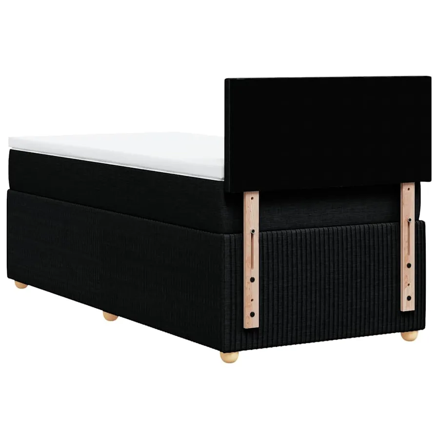 Sommier à lattes de lit avec matelas Noir 100x200 cm Tissu - 8