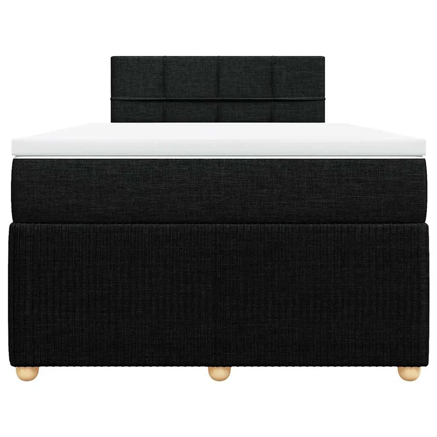 Sommier à lattes de lit avec matelas noir 120x190 cm tissu - 4