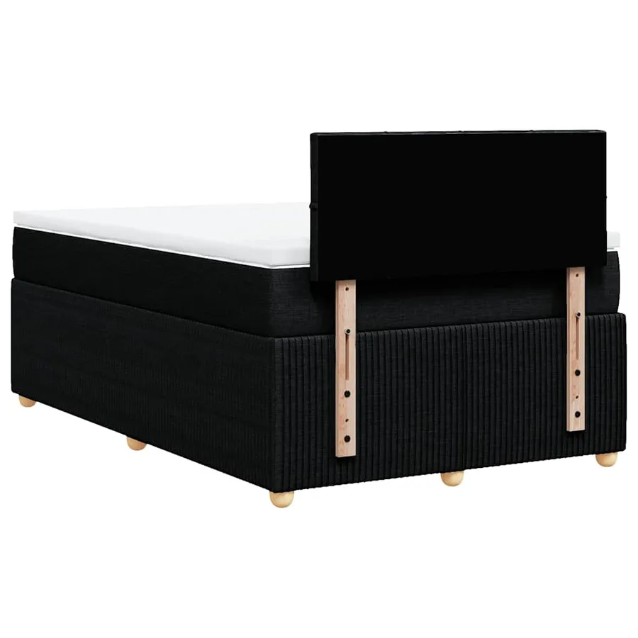 Sommier à lattes de lit avec matelas noir 120x190 cm tissu - 6