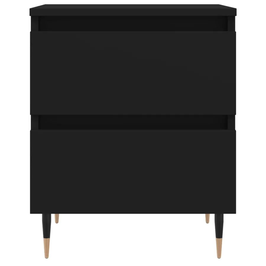 Table de chevet Noir 40x35x50 cm Bois d’ingénierie - 5