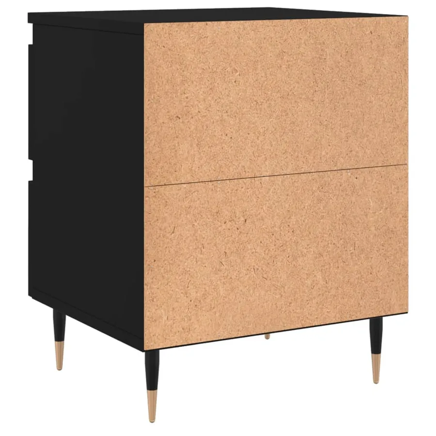 Table de chevet Noir 40x35x50 cm Bois d’ingénierie - 8