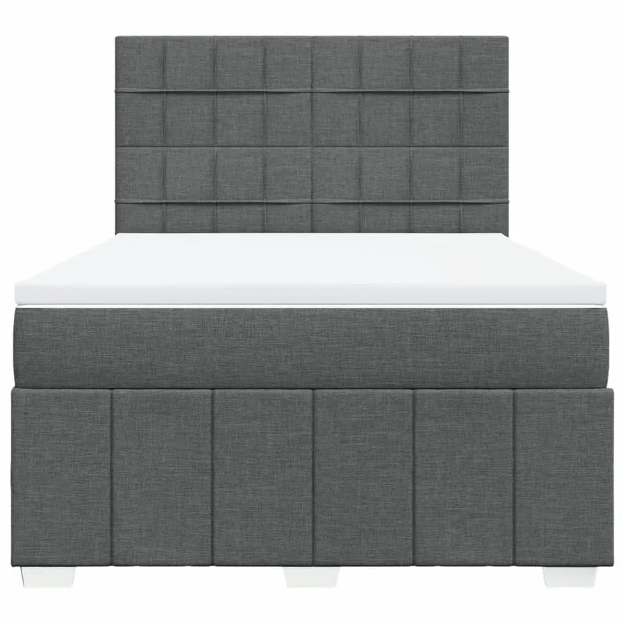 Sommier à lattes de lit avec matelas Gris foncé 160x200cm Tissu - 4