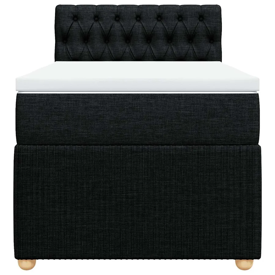 Sommier à lattes de lit avec matelas Noir 90x200 cm Tissu - 4
