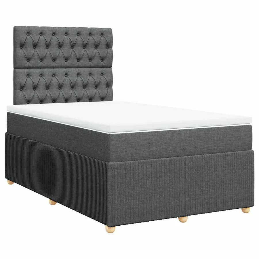 Sommier à lattes de lit avec matelas Gris foncé 120x200cm Tissu - 2