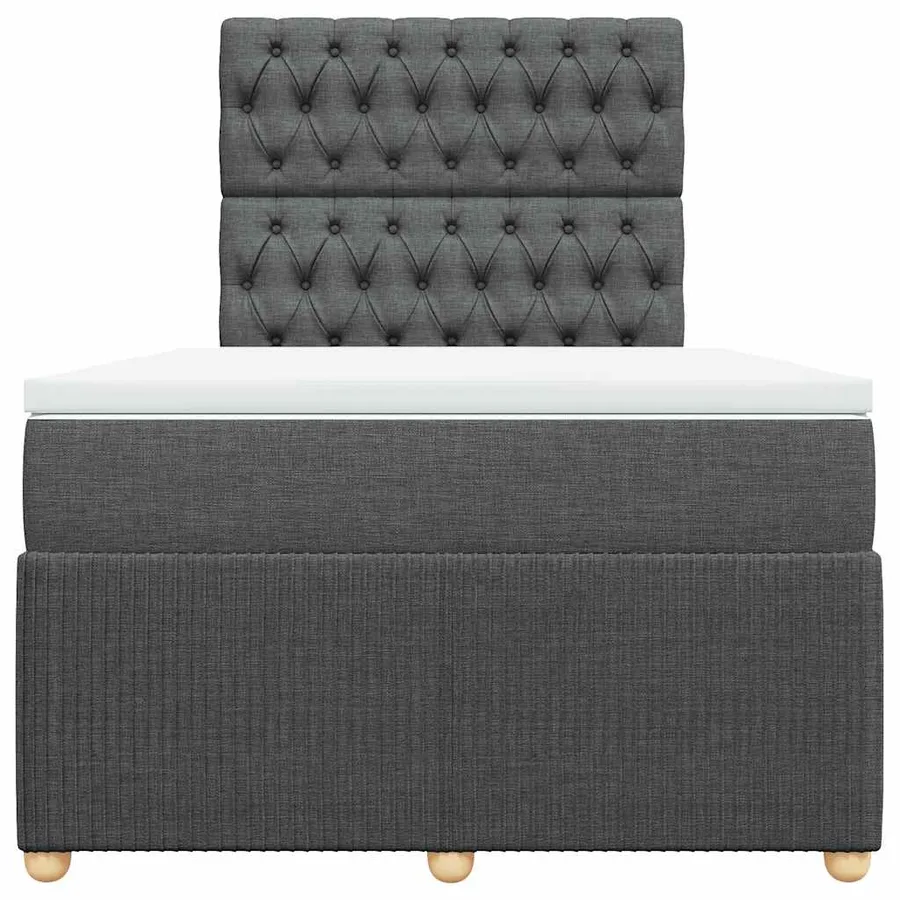 Sommier à lattes de lit avec matelas Gris foncé 120x200cm Tissu - 4