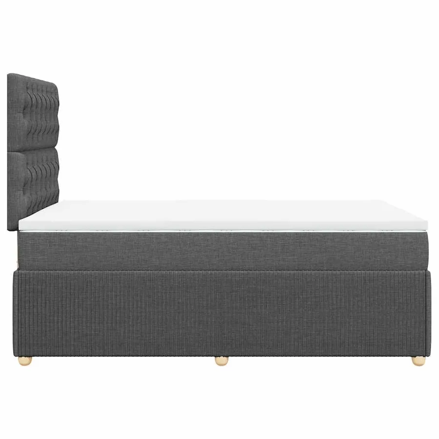 Sommier à lattes de lit avec matelas Gris foncé 120x200cm Tissu - 5