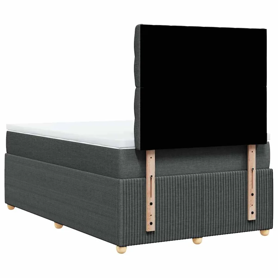 Sommier à lattes de lit avec matelas Gris foncé 120x200cm Tissu - 6