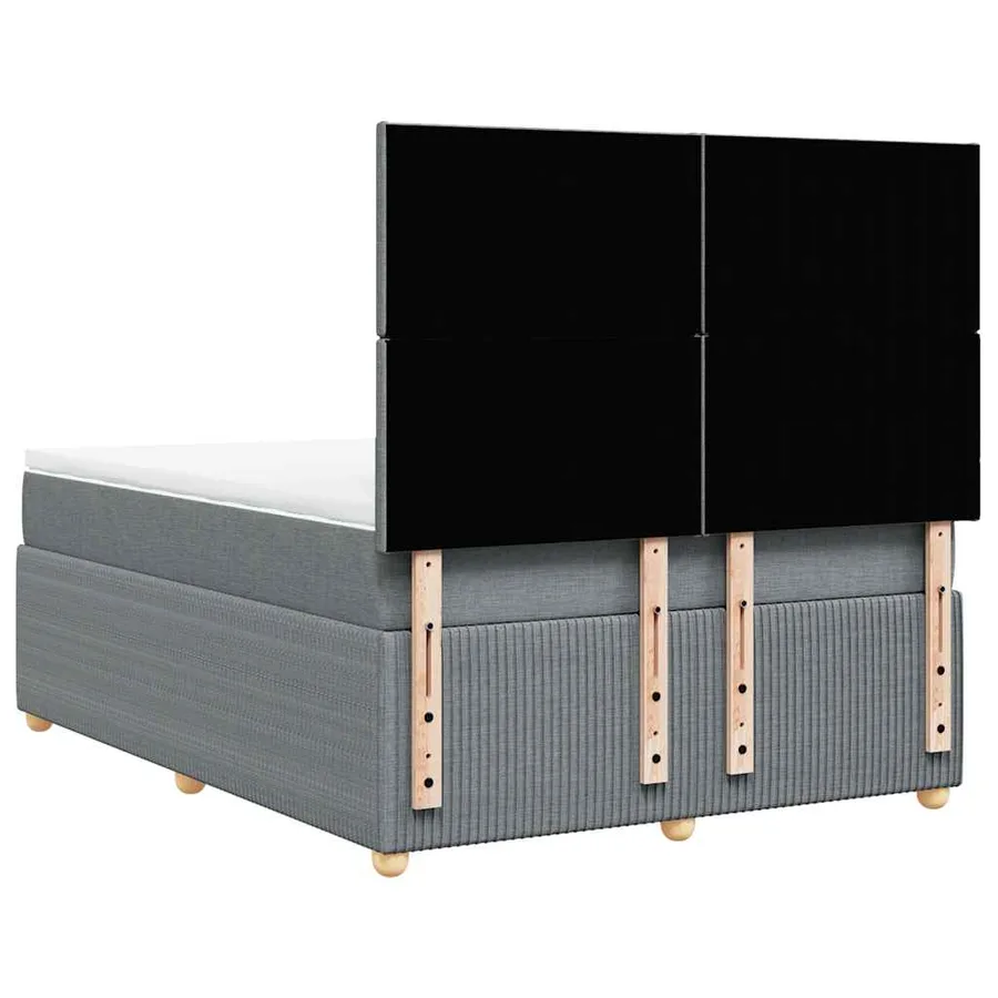 Sommier à lattes de lit avec matelas Gris clair 140x190cm Tissu - 6