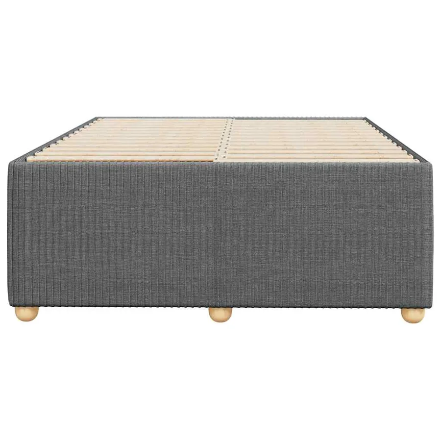Cadre de lit sans matelas gris foncé 120x200 cm tissu - 4