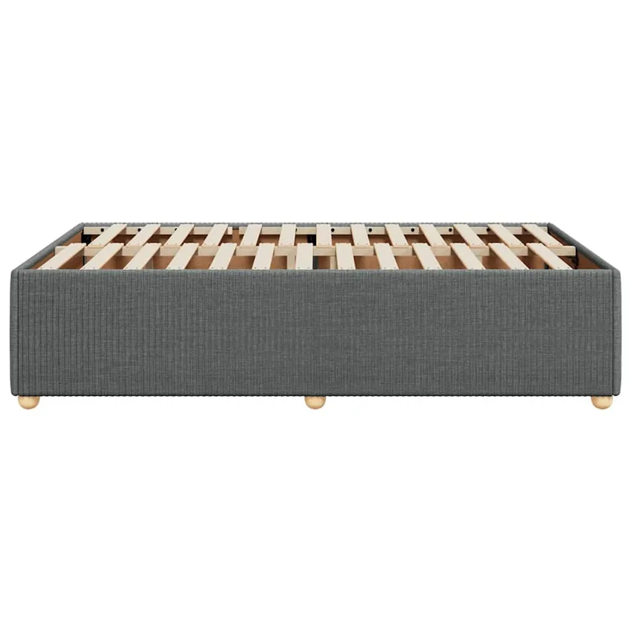 Cadre de lit sans matelas gris foncé 120x200 cm tissu - 5