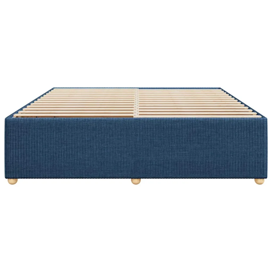 Cadre de lit sans matelas bleu 180x200 cm tissu - 4