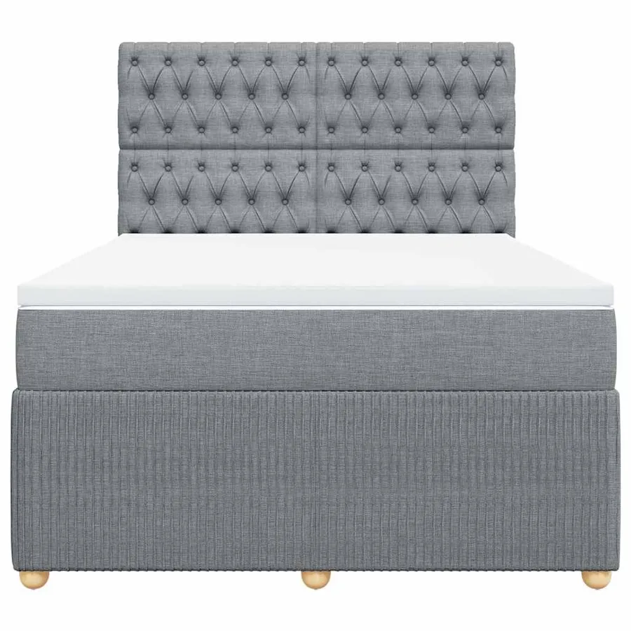 Sommier à lattes de lit avec matelas Gris clair 140x200cm Tissu - 4