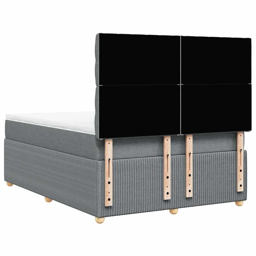 Sommier à lattes de lit avec matelas Gris clair 140x200cm Tissu - 6