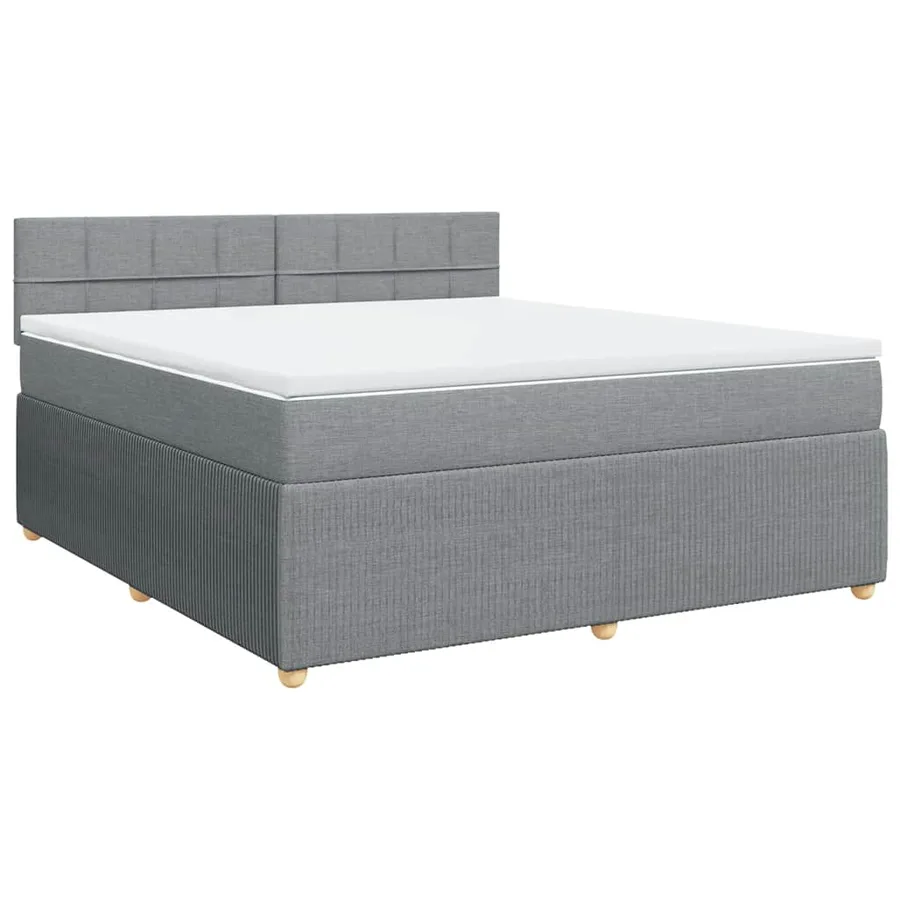 Sommier à lattes de lit avec matelas Gris clair 180x200cm Tissu - 2