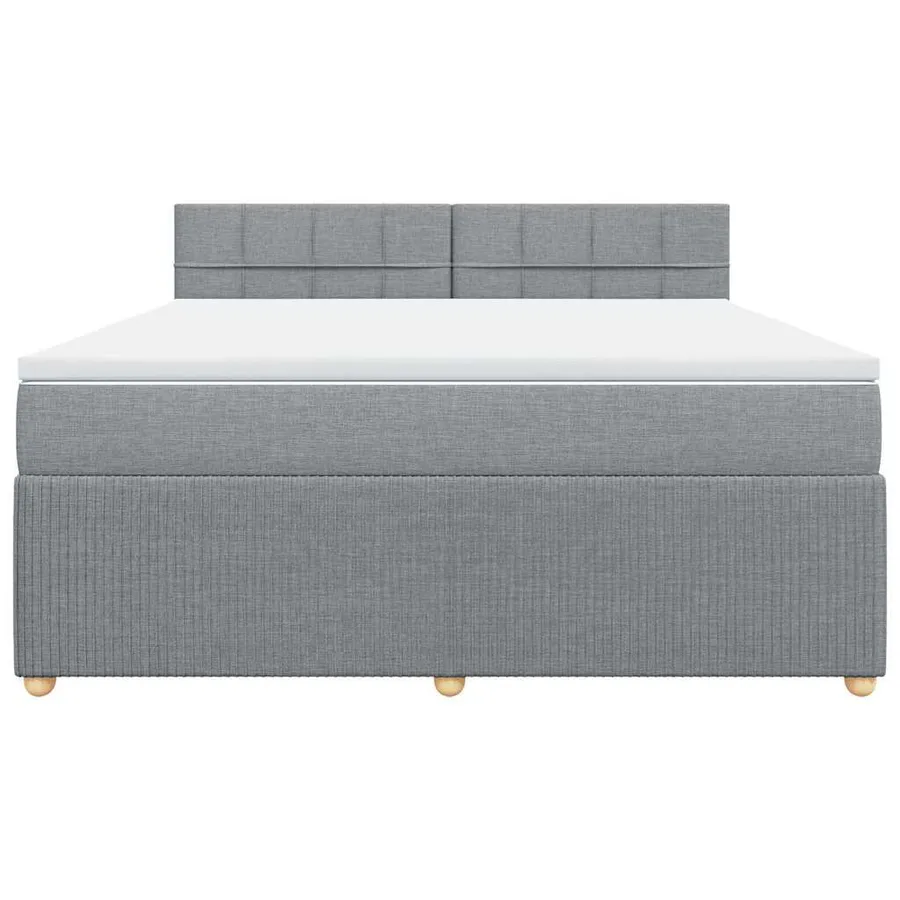Sommier à lattes de lit avec matelas Gris clair 180x200cm Tissu - 4