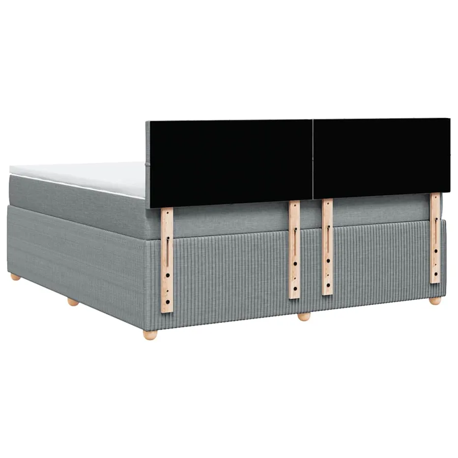 Sommier à lattes de lit avec matelas Gris clair 180x200cm Tissu - 6