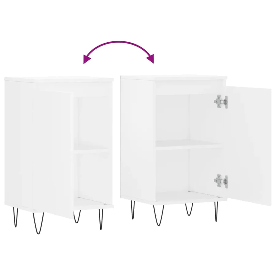 Buffets 2 pcs blanc 40x35x70 cm bois d’ingénierie - 10
