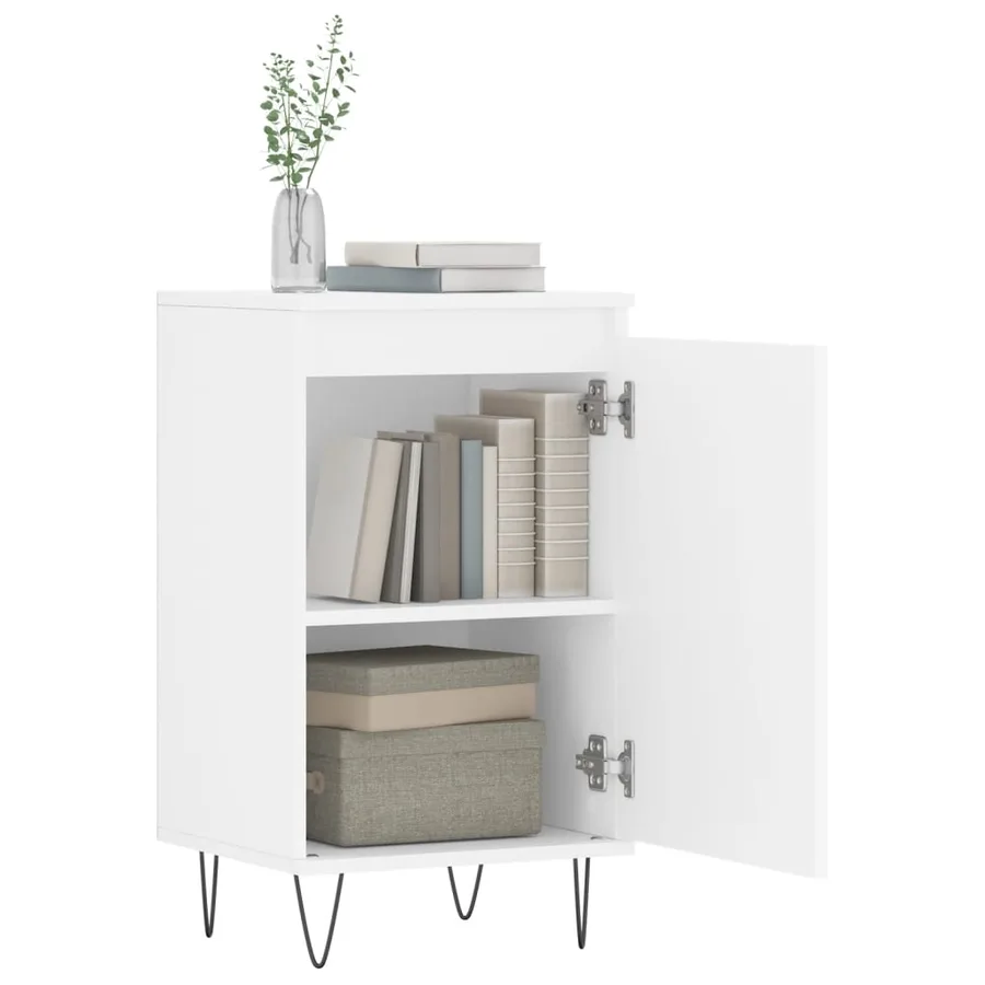 Buffets 2 pcs blanc 40x35x70 cm bois d’ingénierie - 4