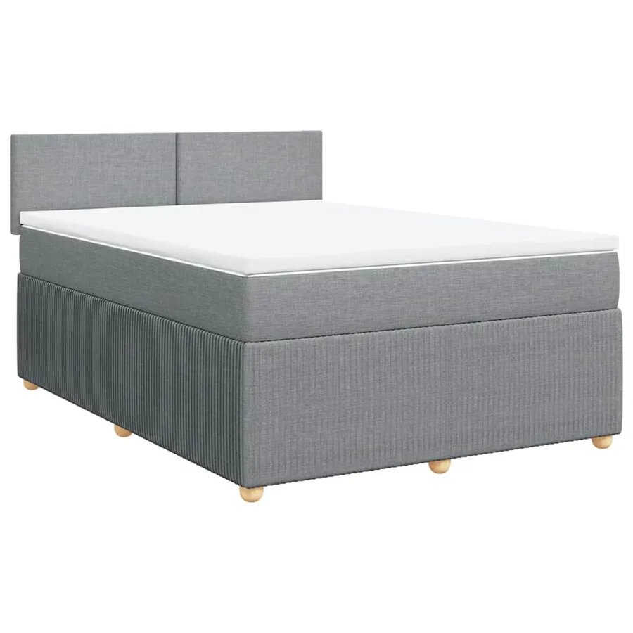 Sommier à lattes de lit avec matelas Gris clair 140x200cm Tissu - 2