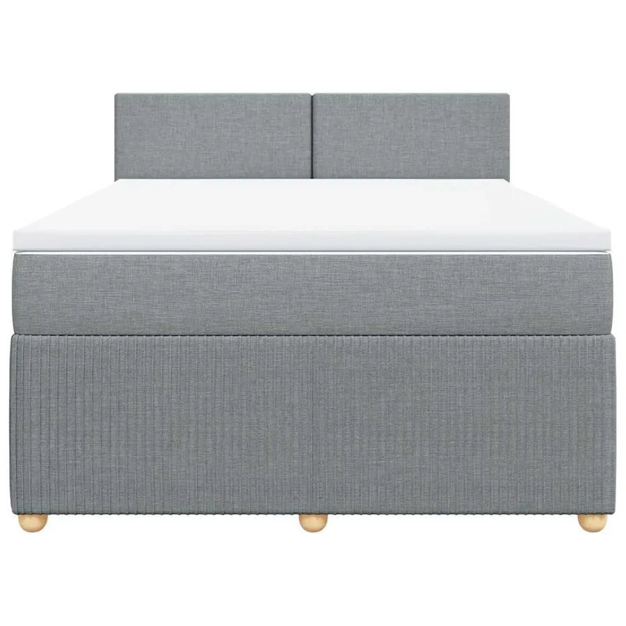 Sommier à lattes de lit avec matelas Gris clair 140x200cm Tissu - 4