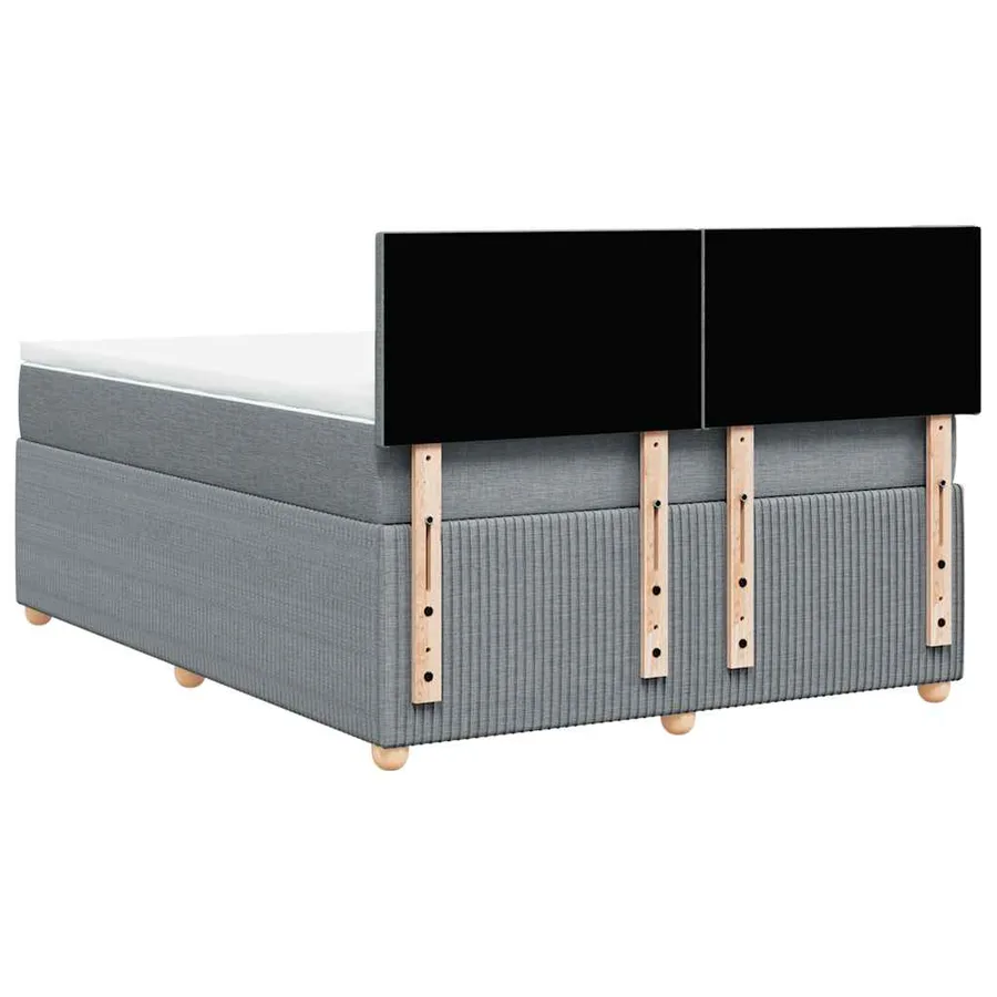 Sommier à lattes de lit avec matelas Gris clair 140x200cm Tissu - 6