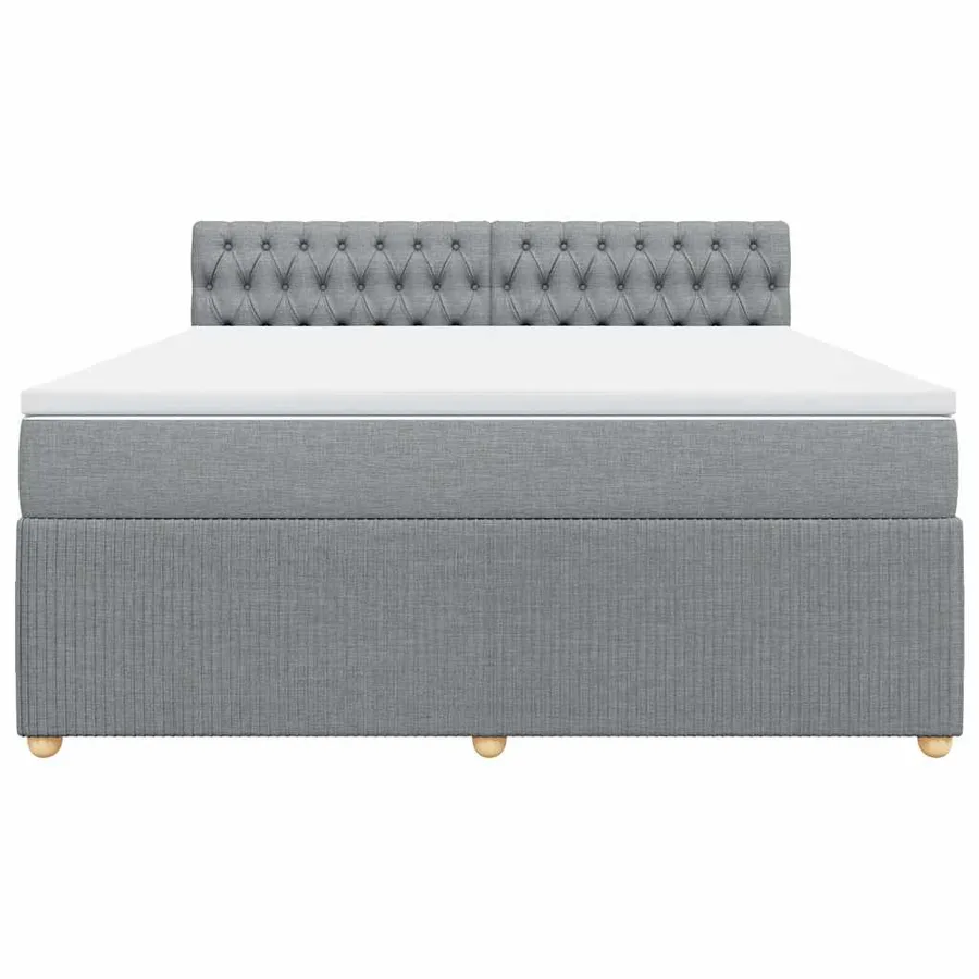 Sommier à lattes de lit avec matelas Gris clair 180x200cm Tissu - 4