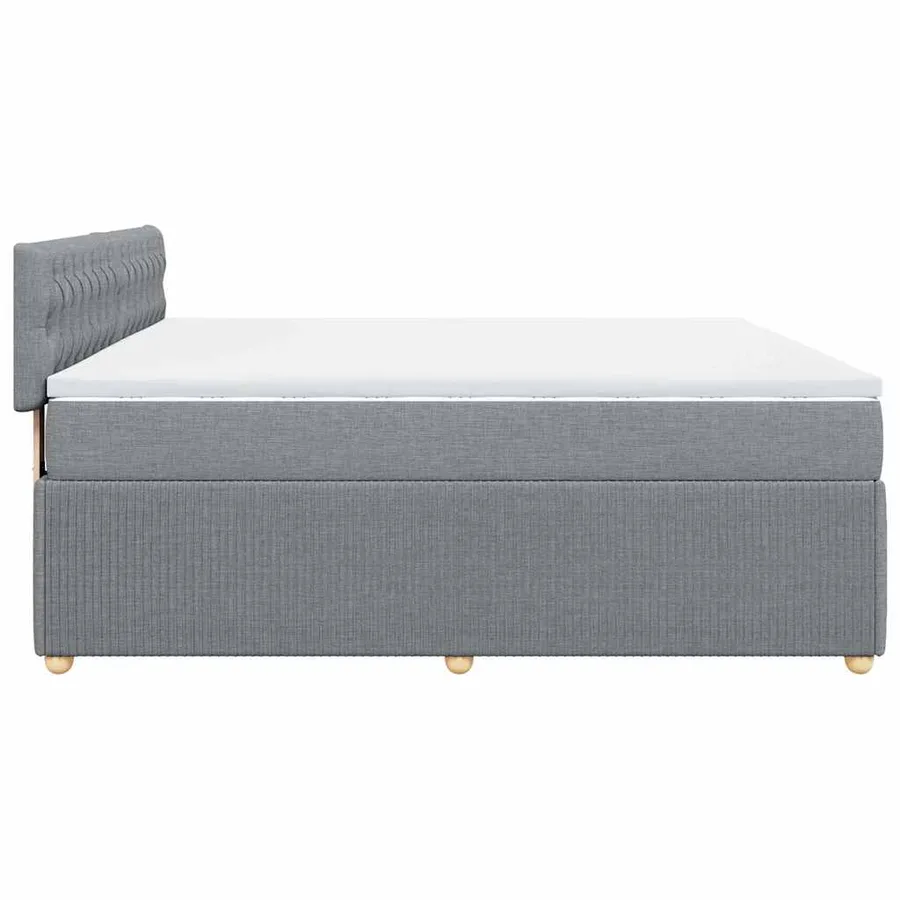 Sommier à lattes de lit avec matelas Gris clair 180x200cm Tissu - 5