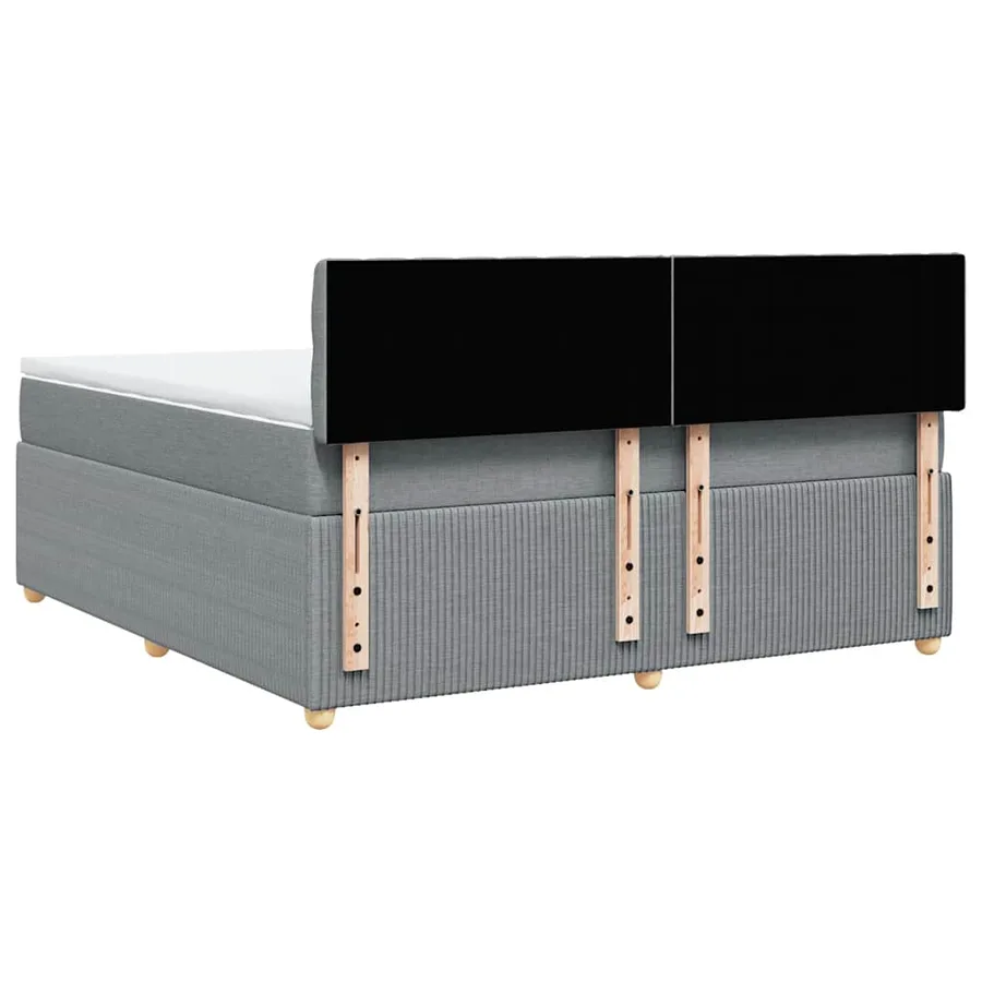 Sommier à lattes de lit avec matelas Gris clair 180x200cm Tissu - 6