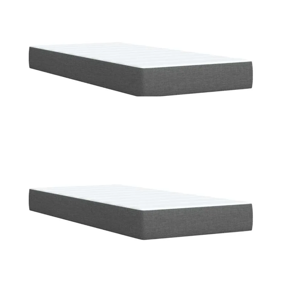 Sommier à lattes de lit avec matelas Gris foncé 200x200cm Tissu - 10