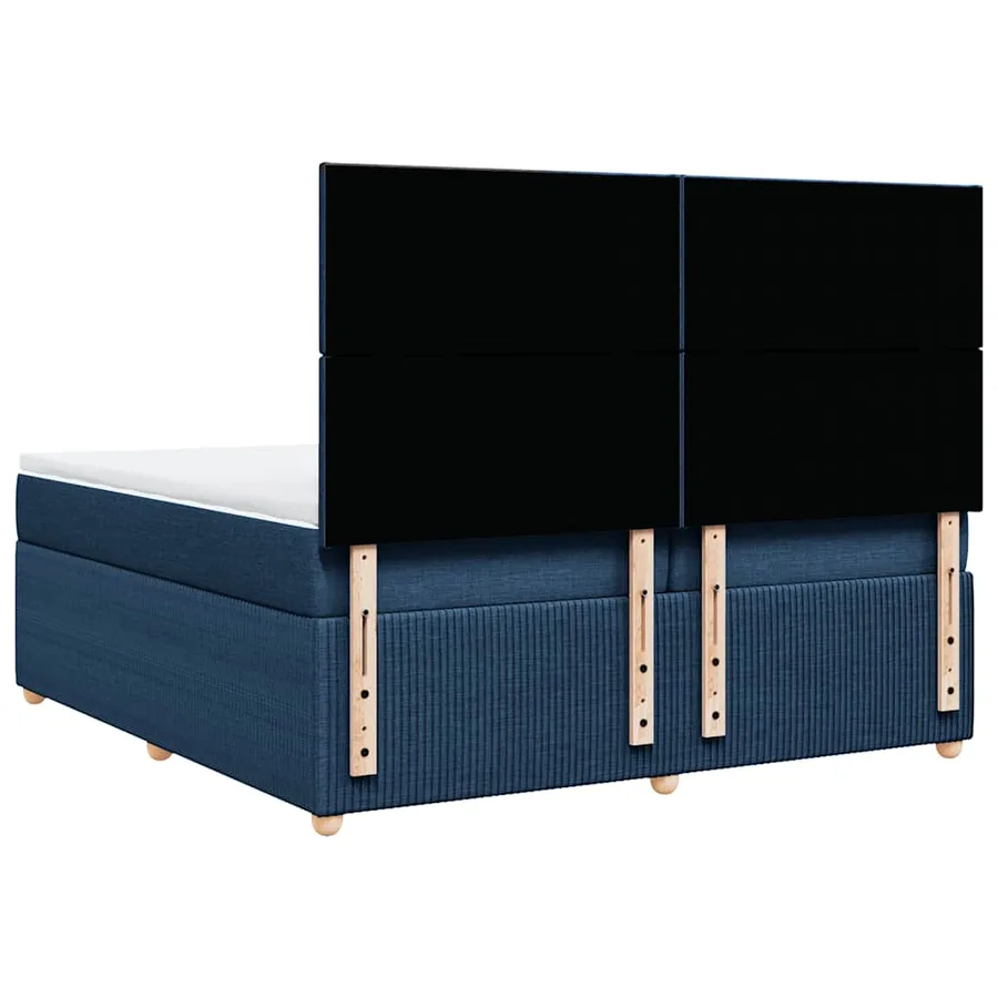 Sommier à lattes de lit avec matelas Bleu 200x200 cm Tissu - 6