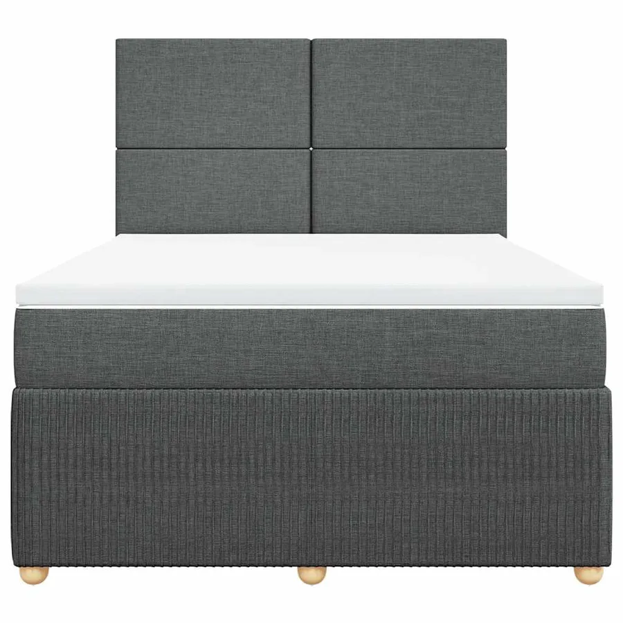 Sommier à lattes de lit avec matelas Gris foncé 160x200cm Tissu - 4
