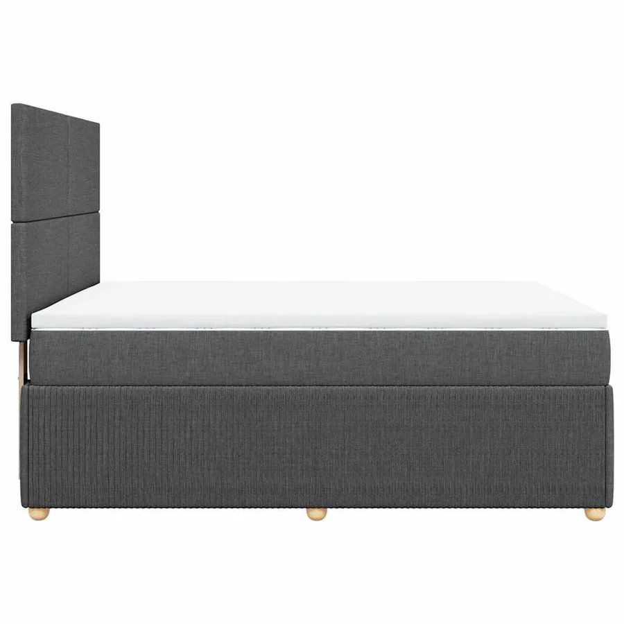 Sommier à lattes de lit avec matelas Gris foncé 160x200cm Tissu - 5
