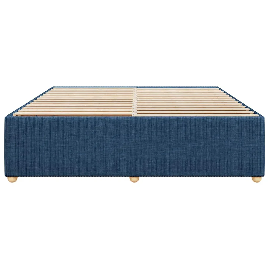 Cadre de lit sans matelas bleu 200x200 cm tissu - 4
