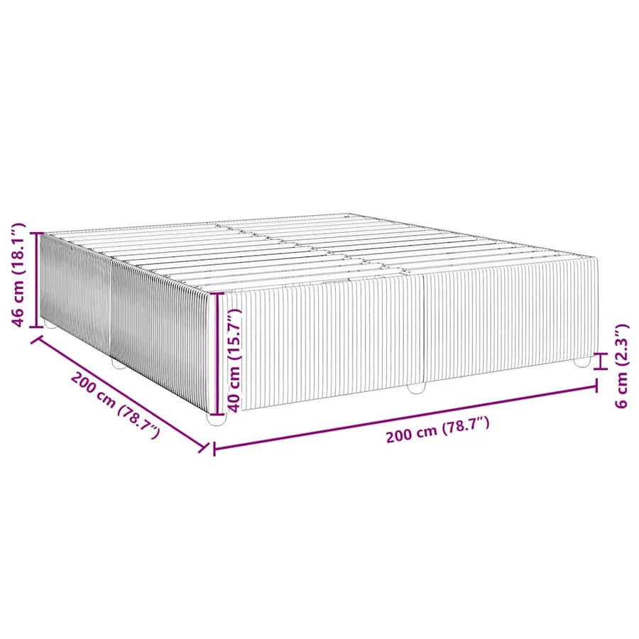 Cadre de lit sans matelas bleu 200x200 cm tissu - 9