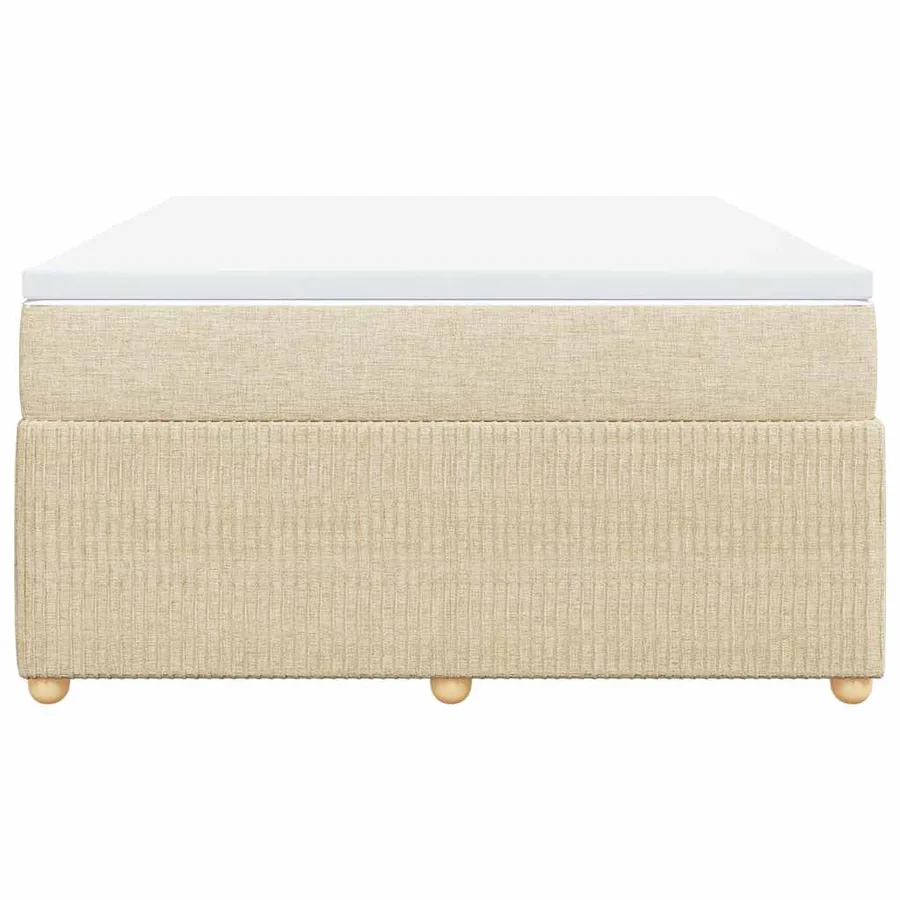 Sommier à lattes de lit avec matelas Crème 140x200 cm Tissu - 4