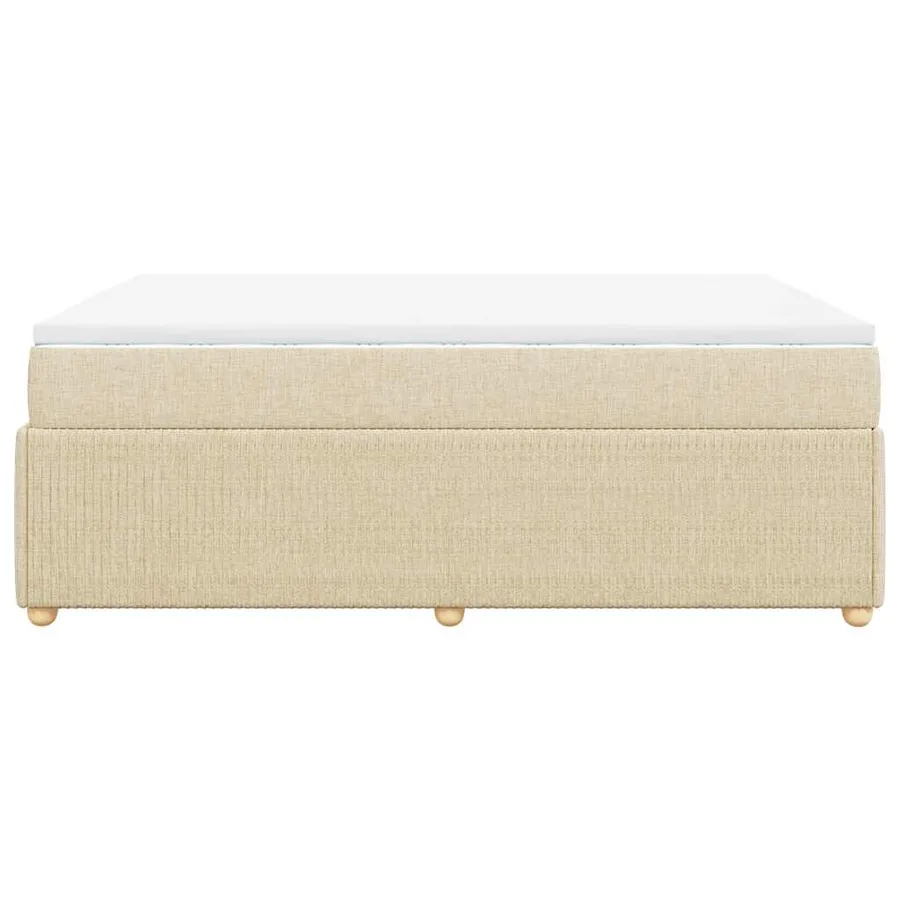 Sommier à lattes de lit avec matelas Crème 140x200 cm Tissu - 5