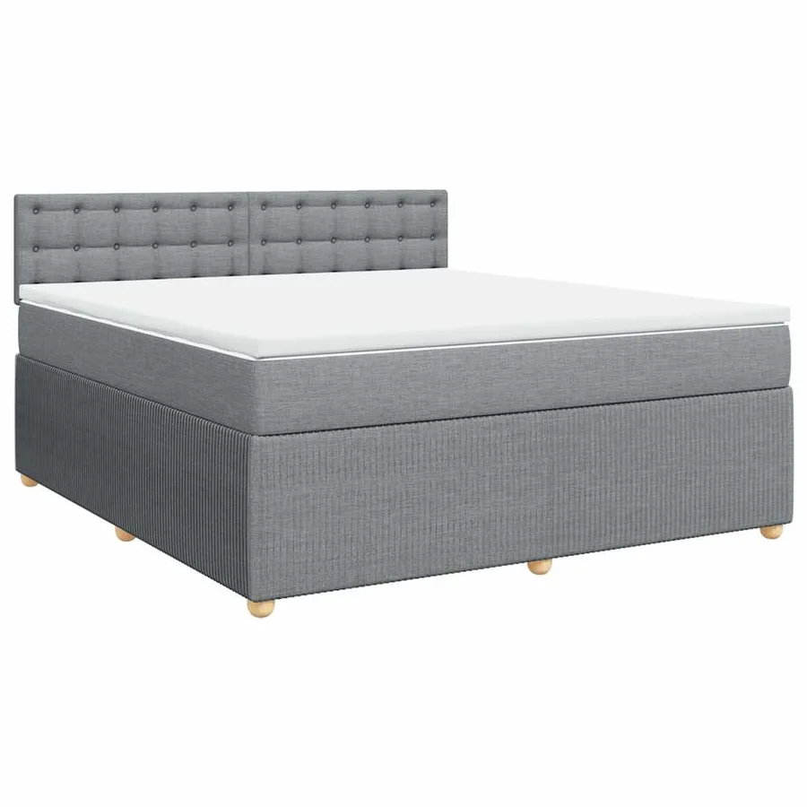 Sommier à lattes de lit avec matelas Gris clair 180x200cm Tissu - 2