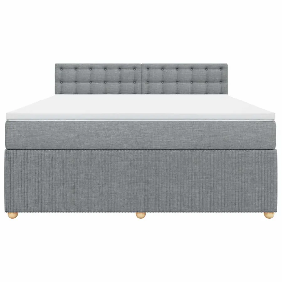Sommier à lattes de lit avec matelas Gris clair 180x200cm Tissu - 4