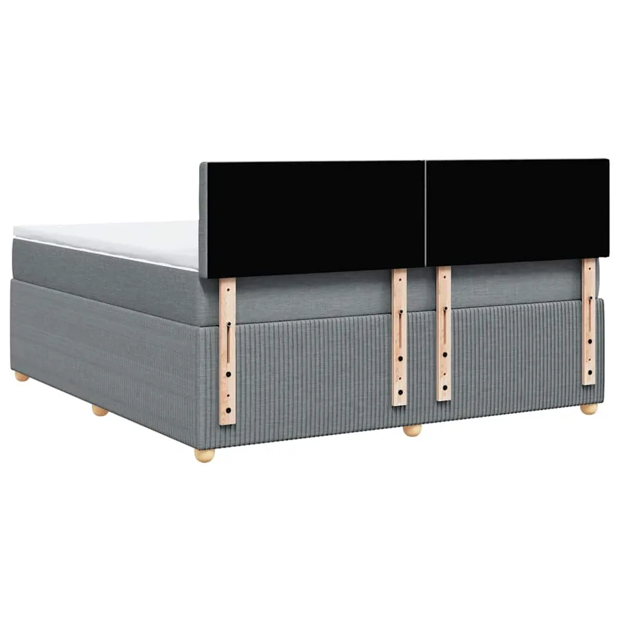 Sommier à lattes de lit avec matelas Gris clair 180x200cm Tissu - 6